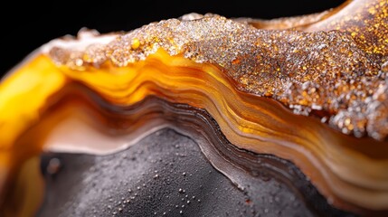 gold flecks glinting within transparent depths