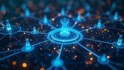 Futuristic Network Interface Illustration