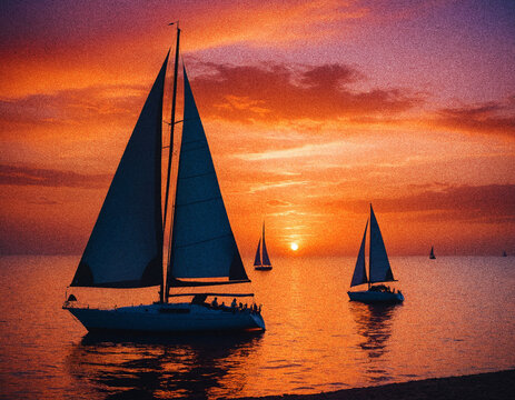 sailboat at sunset