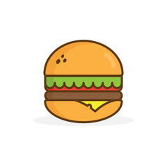 hamburger on a white background 