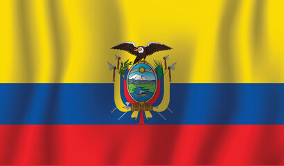 Realistic Ecuador national flag perfect color, scale, and proportion.