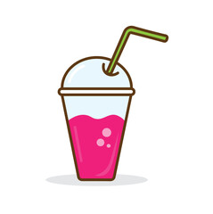 glass of juice with ice