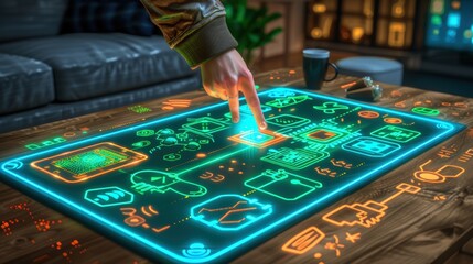 Futuristic Table Interaction with Digital Interface