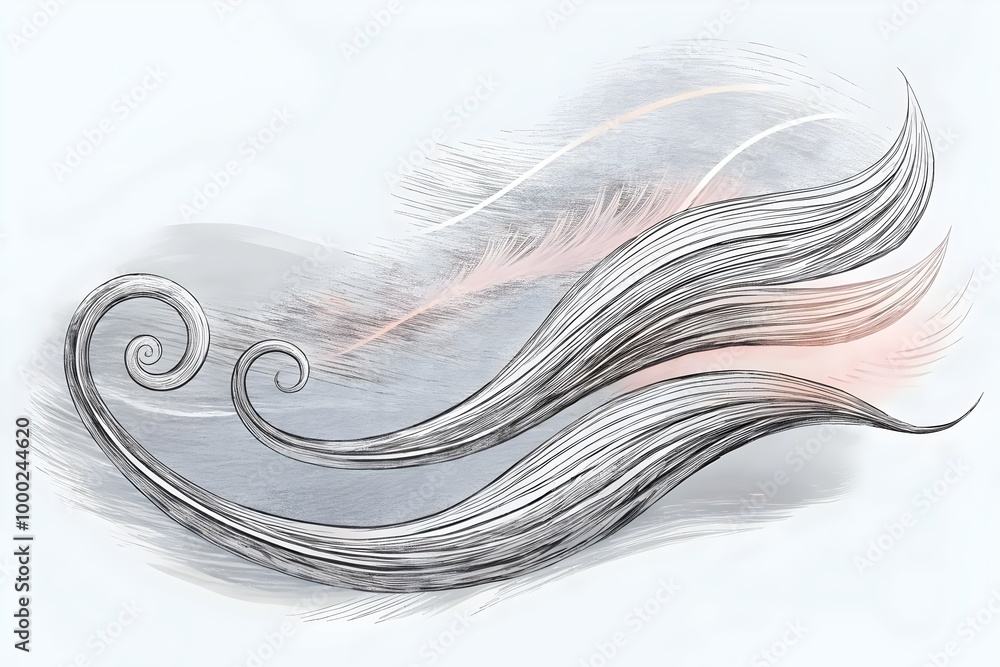 Poster elegant artistic waves flowing softly creating dynamic movement