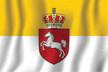 Obraz premium Realistic Hanover national flag perfect color, scale, and proportion.
