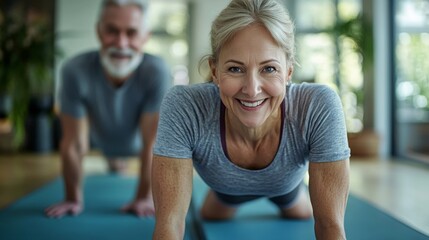 Older Adults Practicing Yoga