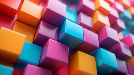 Colorful Cubes Abstract Background