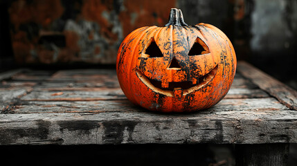 Pumpkins And Zombies In Graveyard With Wooden Board. Generative AI