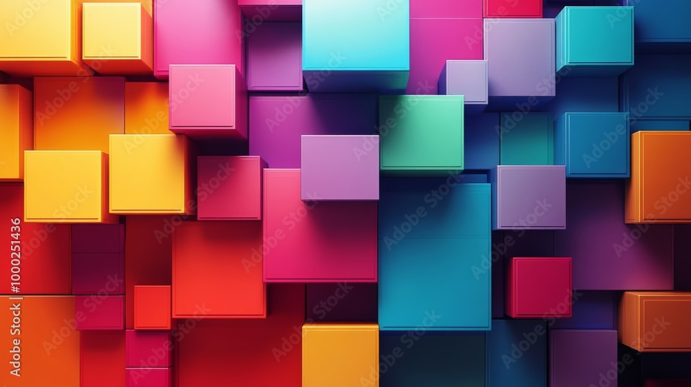 Sticker Colorful Geometric Abstract Background