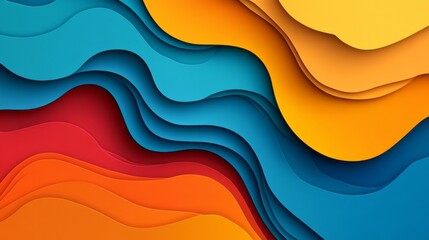 "Playful Colors and Shapes: Abstract Paper Style Design for Bold Visuals"
