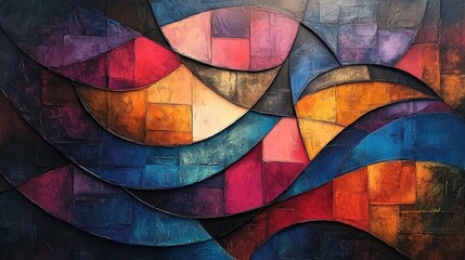 Fototapeta premium Abstract vivid colors in rectangular forms - need for spring painting