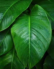 Close-up of lush green leaves