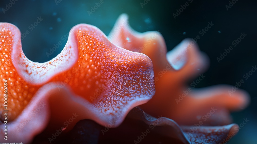 Sticker a tight shot of an orange flower, adorned with water droplets on its petals and glistening in the ce