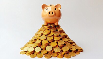 A vibrant close-up of a piggy bank representing savings and investment, symbolizing the journey towards financial growth and prosperity.