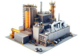 A large industrial plant with many tanks and pipes