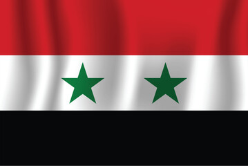 Realistic Syria national flag perfect color, scale, and proportion.