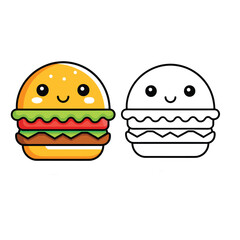 Burger  vector clip art illustration file. 