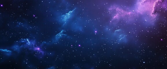 Obraz premium Starry sky galaxy background in deep navy and purple hues - cosmic serenity