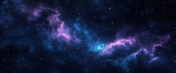 Fototapeta premium Starry sky galaxy background with deep navy and vibrant nebulae