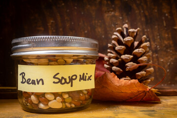 Dried Bean Soup Mix in small glass jar