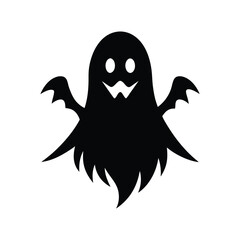 Halloween ghost silhouette vector art illustration .
