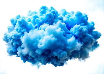 Blue clouds isolated on a White Background PNG generative ai