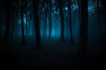 Terrifying dark forest horror background