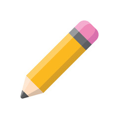 Pencil icon in flat style. Crayon vector illustration on isolated background. Drawing equipment sign business concept.