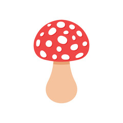 Mushroom icon in flat style. Boletus vector illustration on isolated background. Nature food sign business concept.