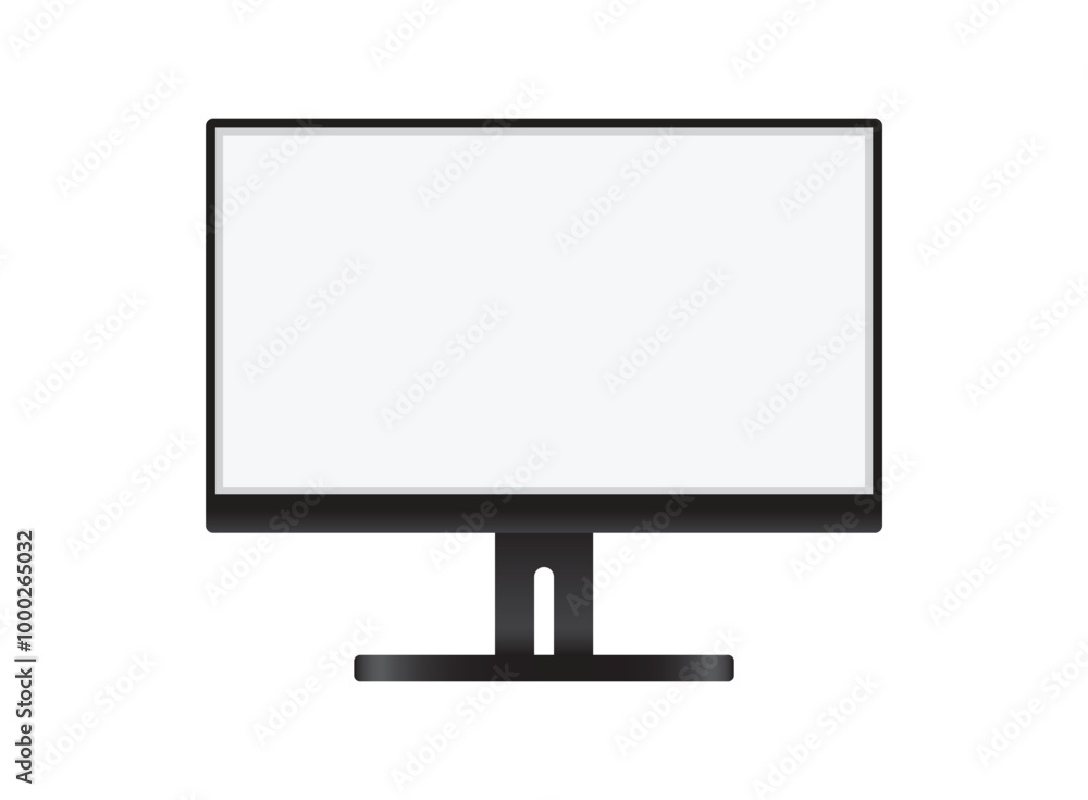 Poster thin frame monitor mock up icon in flat style. computer display vector illustration on isolated back