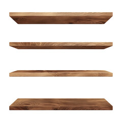 Obraz premium Modern Floating Shelves for Stylish Entryway Isolate on a White Background Transparent Background
