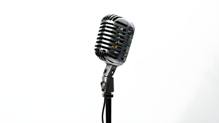Fototapeta premium retro microphone isolated on white