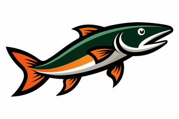 Fototapeta premium Pike fish vector design on a white background