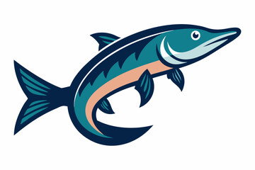 Fototapeta premium Pike fish vector design on a white background