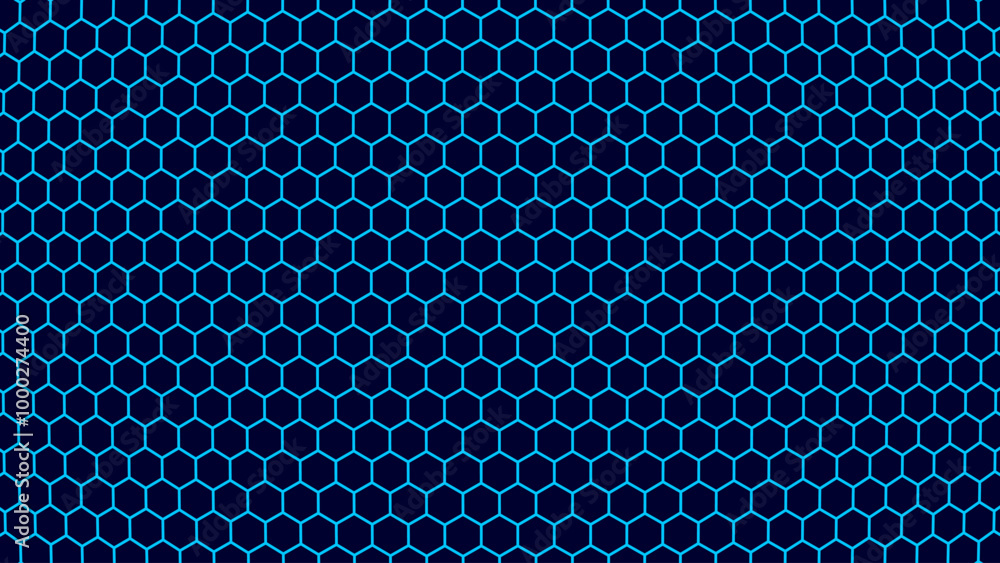 Leinwandbilder Hexagonal Abstract Technology Background. Hexagons Pattern for Hi-Tech Communication Design. Hi-tech Cyber Hexagon Sci-Fi Game Banner Grid. Nano Shield Pattern. Vector Illustration