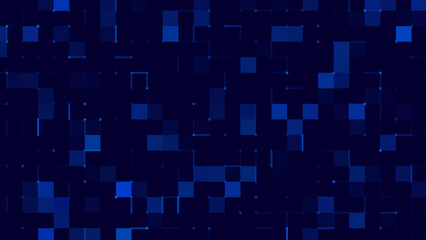 Digital Technology Colorful Blue Pixels Background. Digital Data Square Blue Pattern. Blue Digital Pixel Mosaic Pattern. Vector Illustration.