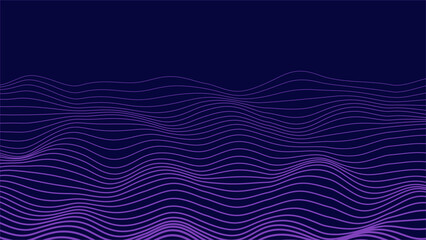 Smooth Flowing Dynamic Sound Wave Blue Technology Background. Abstract Digital EQ Equalizer. Artificial Intelligence AI Assistant Voice Recognition Sound Wave Vector Illustration.