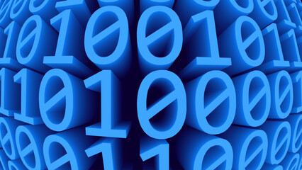 Digital Binary Numbers 0 and 1 Code Background. Abstract Futuristic Binary Code. Technology or Computer Science Hacking Programming Concept Backdrop. Vector Illustration.