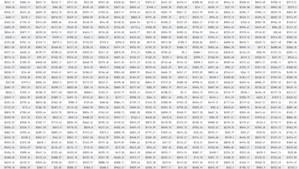 Business Spreadsheet Table with Stock Market Cryptocurrency Numbers Concept for Accounting, Budget, Profit, Tax And Financial Review. Vector Illustration.