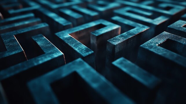 Creative business concept presented as a maze with different paths leading to success, strategy, problemsolving in business