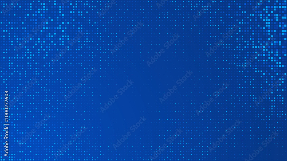 Fototapete Blue Tech Finance Fintech Background Abstract Pixel Pattern. Abstract Business Tech Science Vector Backdrop.