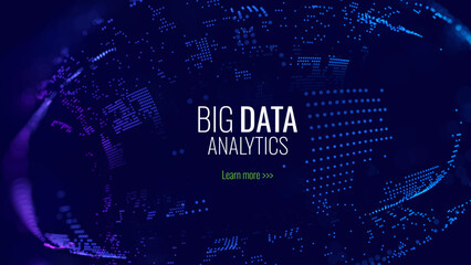 Hi Tech Network Connection Grid. 3D Technology Style Baner Design. Technology Vector Illustration. Futuristic Design for Technology or Science Event. Perspective Grid with Depth of Field Effect (DOF)