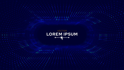 Blue Synthwave Grid Tunnel. Grid Frame Retrowave Party Flyer Background. Round Tunnel Mesh Backdrop. Abstract Digital Background. Vintage Computer Virtual Reality VR Tunnel Tech Vector Illustration.