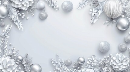 Fototapeta premium A white background with a bunch of white and gold ornaments
