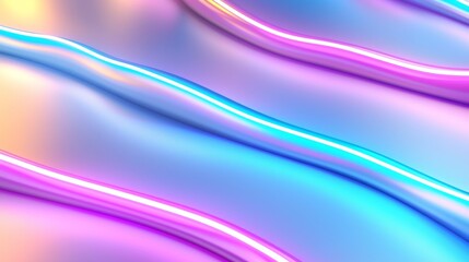 Naklejka premium Render of a wavy abstract background with neon rays and glowing colors