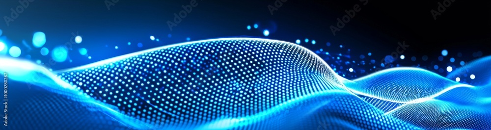 Poster 3d rendering of futuristic point waves. dynamic wave abstract background. abstract wave. stock image