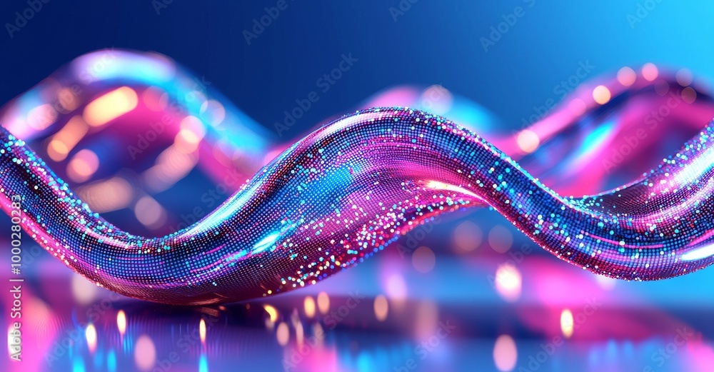 Aufkleber wireless data transmission using 5g technology, high-speed internet flow in abstract cyberspace. thr