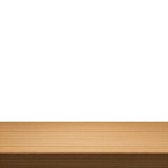 Naklejka premium Empty wooden table top isolated, desk mockup, product display stand