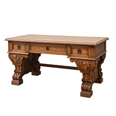 Vintage wooden table mockup, isolated