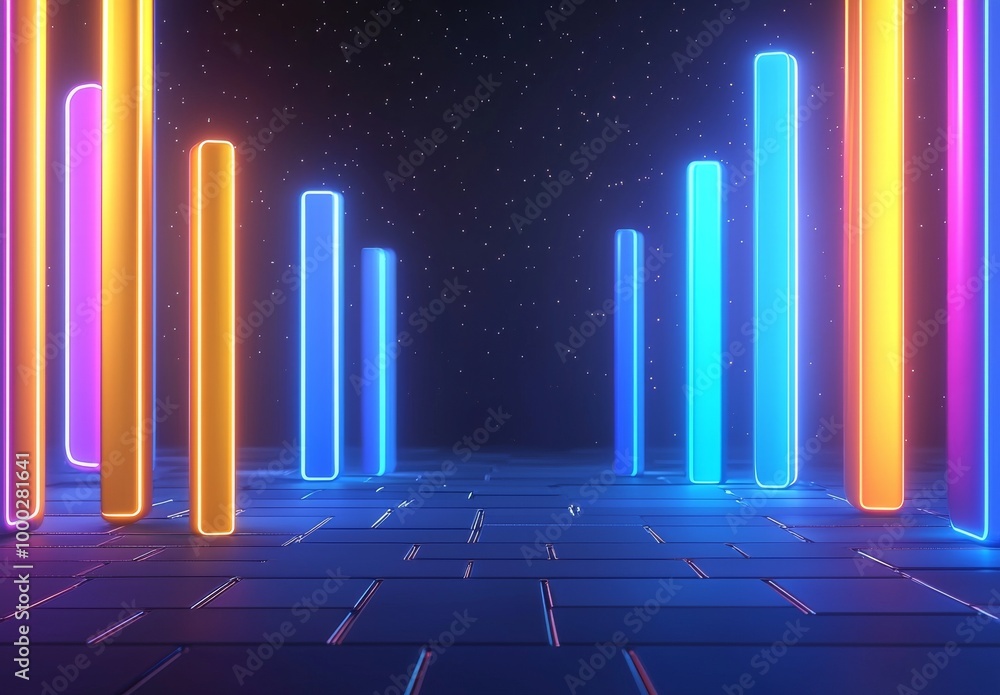 Poster background with geometric shape abstract technology in light speed
